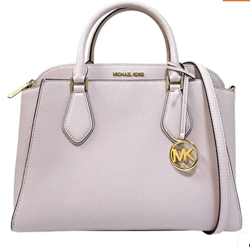 Michael Kors Elegant Cream Leather Daria Large Bag